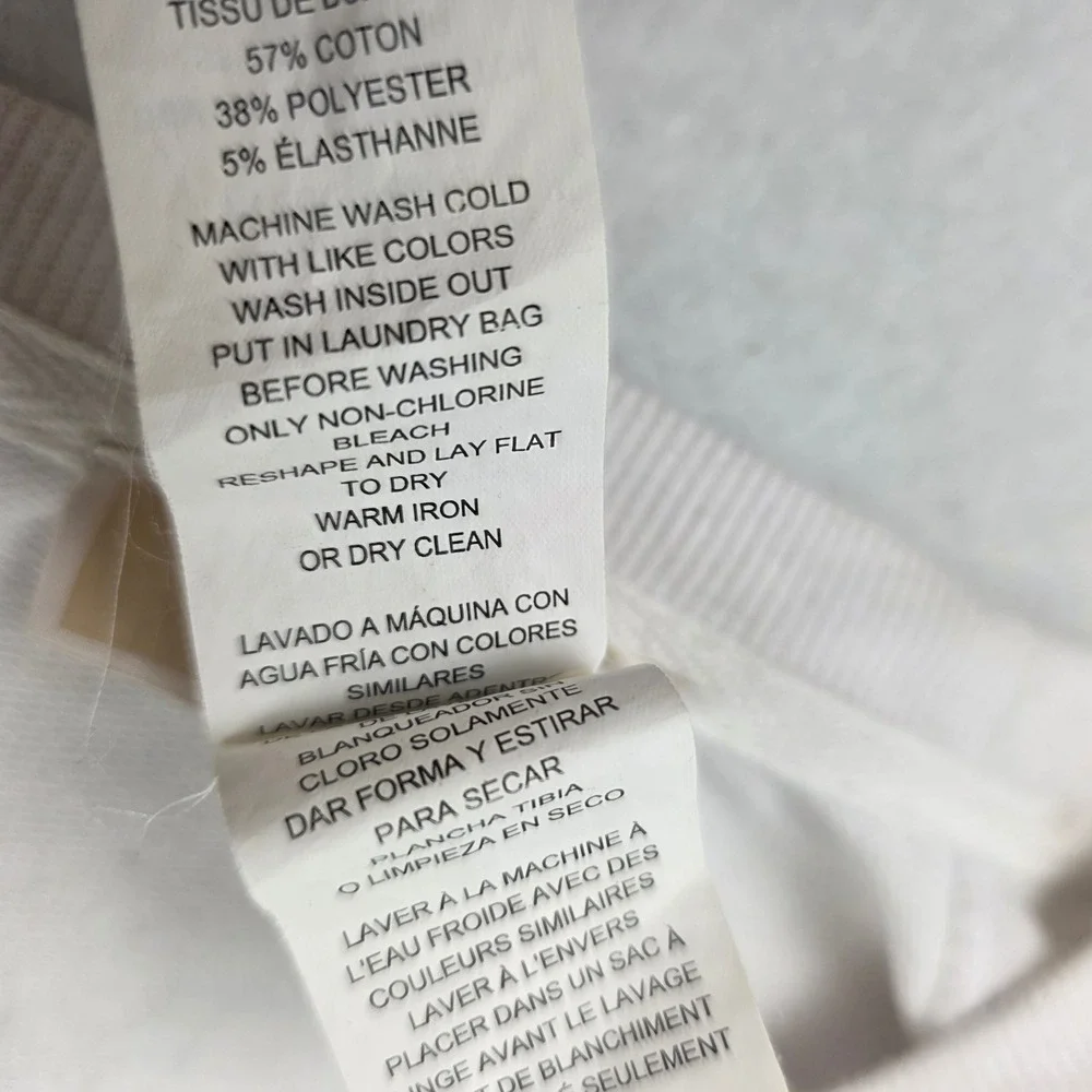Michael Kors Womens Cream Lace Up Side Grommet Raglan Sweatshirt Top Large